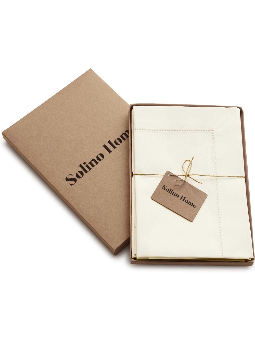 Solino Home Ivory Cloth Napkins Set of 6 - Cotton Linen Dinner Napkins 20 x 20